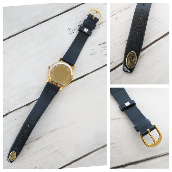 Ladies Wristwatch Black Labrador Retriever Vtg Leather Band Coastal Chic Preppy - Picture 7 of 10